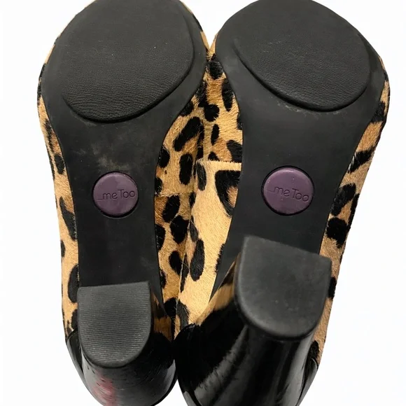 Me Too Leopard Print Heels Women’s Size 8M Chunky Block Heel Pumps - Picture 6 of 6